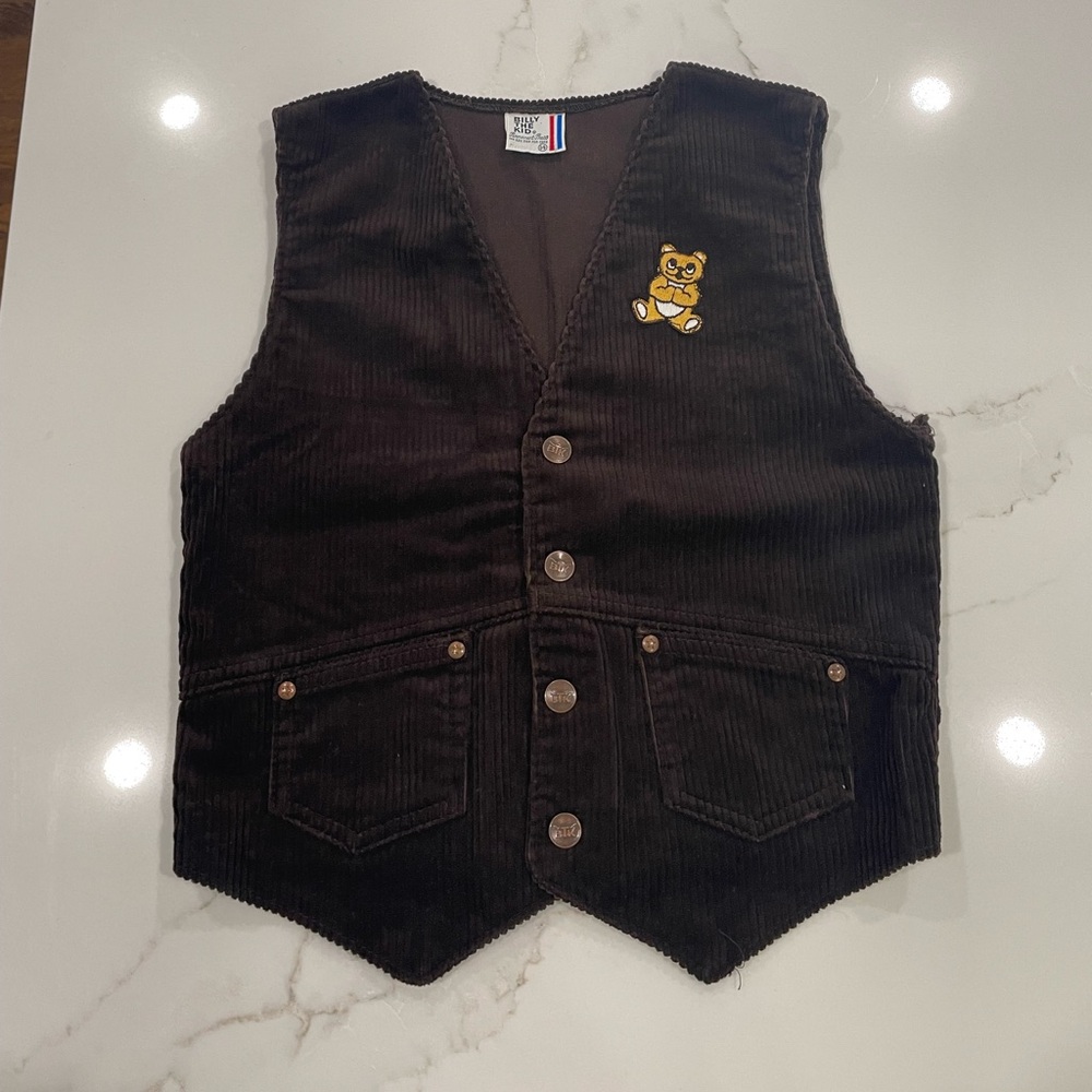 Vintage Billy the Kid brown corduroy vest